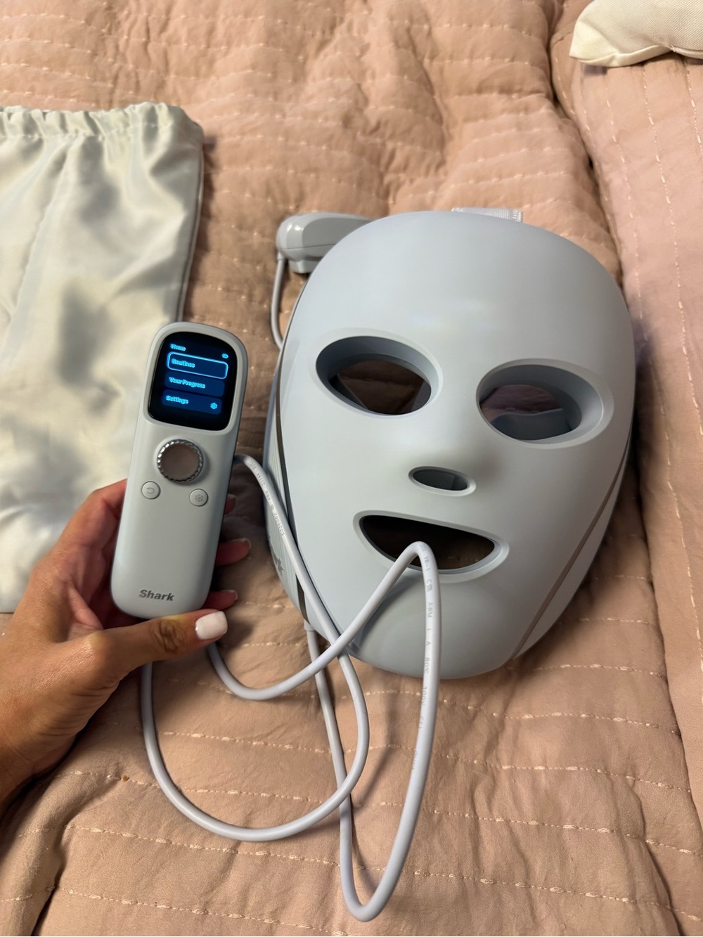 Shark Facial Mask in Light Gray with Controller